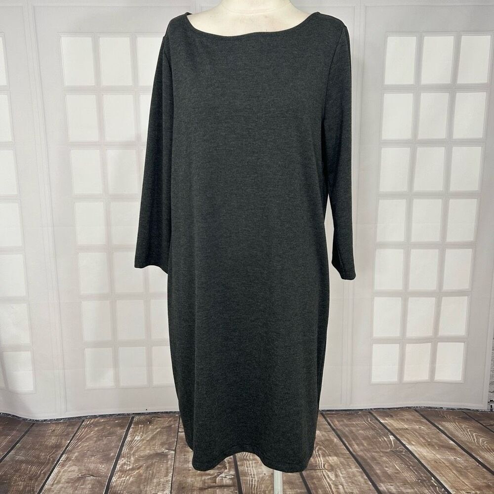 🔥🔥5 for $25🔥🔥 Gap Dark Grey Long Sleeve jersey Dress Size Large